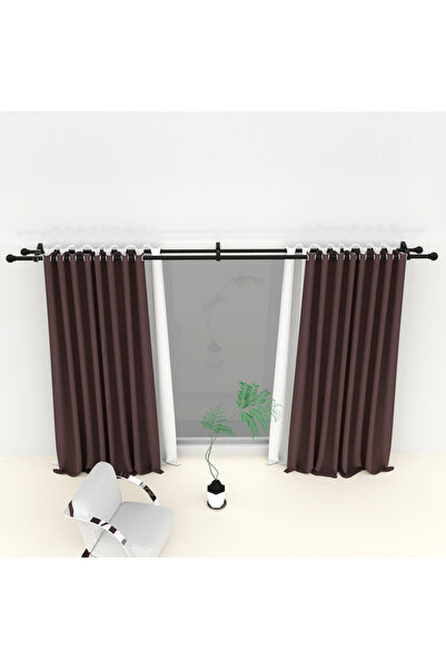 Choice1 132Inch-337Cm black Double Curtain Rod 60-147inch Adjustable Black Th...