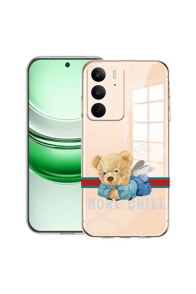 bestcase Husă transparentă din silicon pentru Realme C71, More Chill Teddy Be...