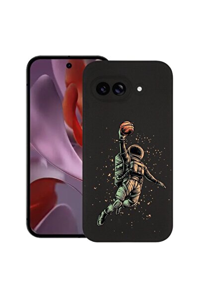 bestcase Калъф за Google Pixel 9a, Астронавтски баскетбол, Тънък силиконов 0....