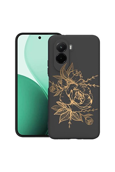 bestcase Θήκη TPU Υπέρλεπτη Συμβατή με Poco M7, με σχέδιο Χρυσή Τριαντάφυλλο,...