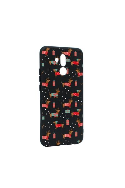 bestcase Силиконов калъф, съвместим с Huawei Mate 20 Lite, Коледен дакел, уст...