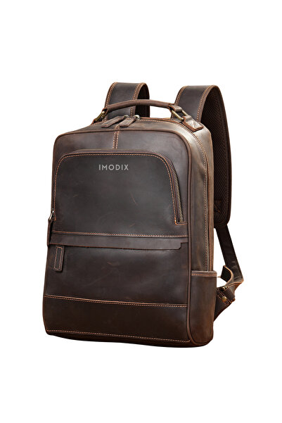IMODIX Genuine Leather Backpack for Men, IMODIX, 15.6-inch Laptop Compartment...