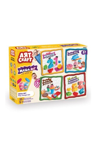 DEDE Set creativ plastilina cu 35 matrite si 5 culori pentru modelat