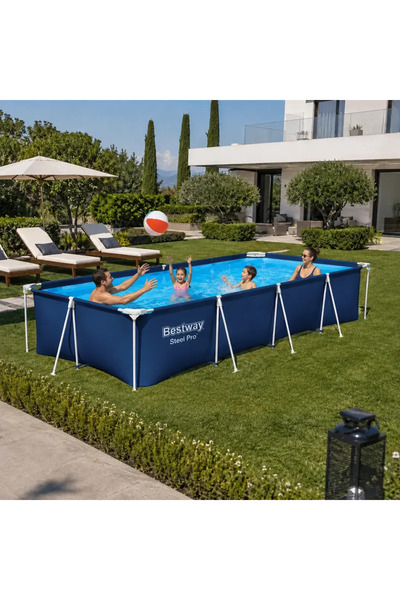 BESTWAY Piscină dreptunghiulară cu cadru metalic, Dimensiuni 400 x 211 x 81 c...