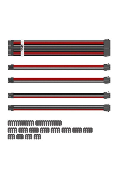 1stPlayer Set Prelungire Cabluri Sursa ATX, 1stPlayer® Premium, 30 cm, Steam ...