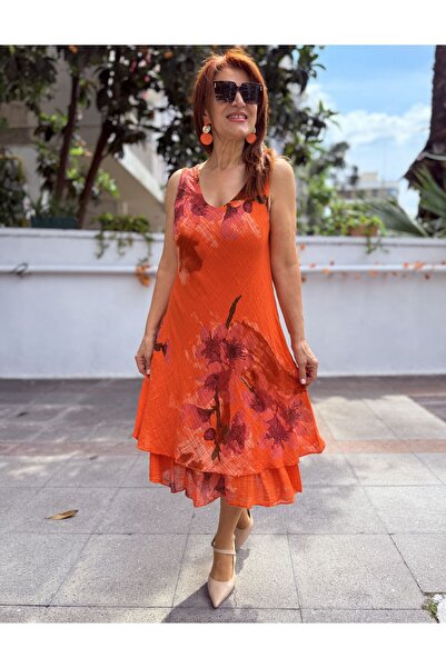 DenizEge Italian Sakura Dress Orange