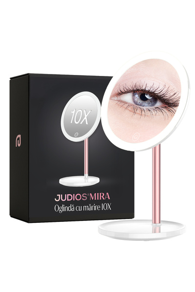 Judios 10X magnifying mirror, with LED, battery, 10X magnifying glass, mirror...