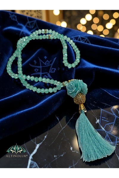 Altınoluk Haremia Crystal Stone Rose Detailed 99' Rosary 8 mm |   Stylish Gif...