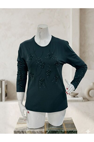Gündoğan Women's Stone Embroidered Mother Combed Cotton Blouse (Season-2026)