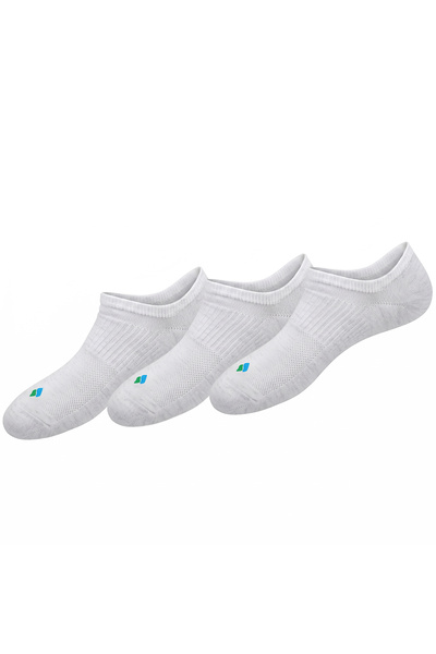 Bonny Silver Odor-Free No Show Booties Men's White Silver Socks 3-Pack