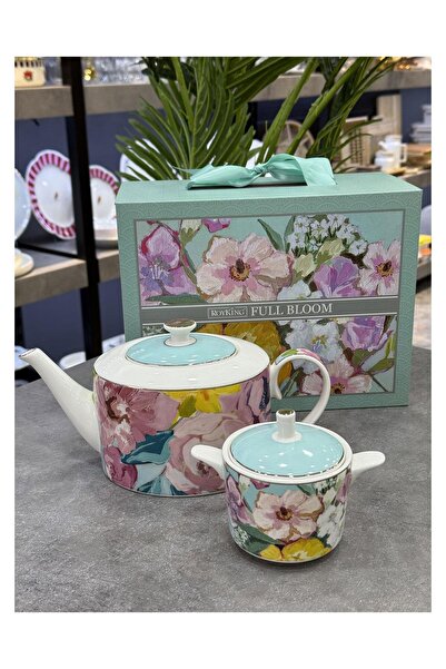 Doğudeko Retro Bohemian Bloom Porcelain Teapot & Sugar Bowl