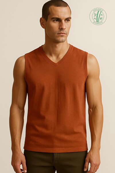 OBJE Men's Tile Bambo V-Neck Sleeveless Undershirt