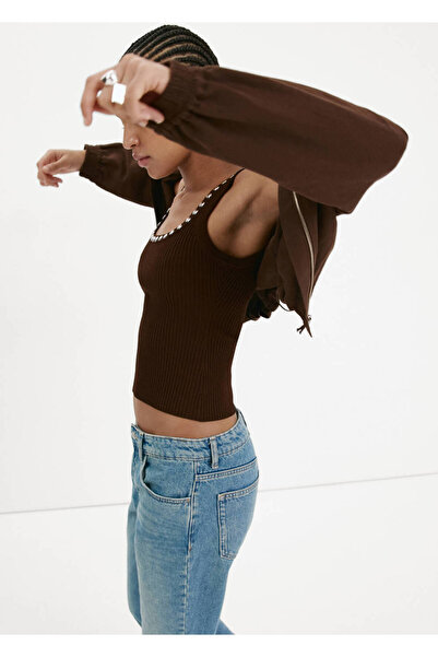 MANGO Woman Ribbed top with studs