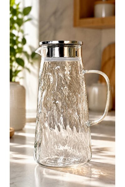 Maloria Borosilicate Striped Large Glass Oil Pot, Jug, Vinegar Pot, and Milk ...