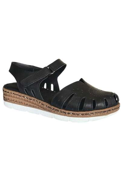 CEX 26Y Nbl07 Black Women's Genuine Leather Daily Sandals