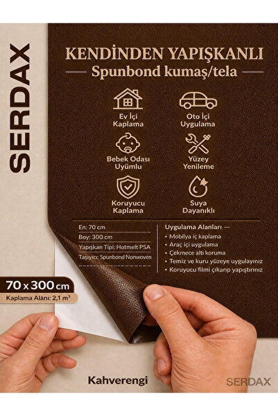 Extra adhesive spunbond fabric/interlining coating brown 70cm x 300cm