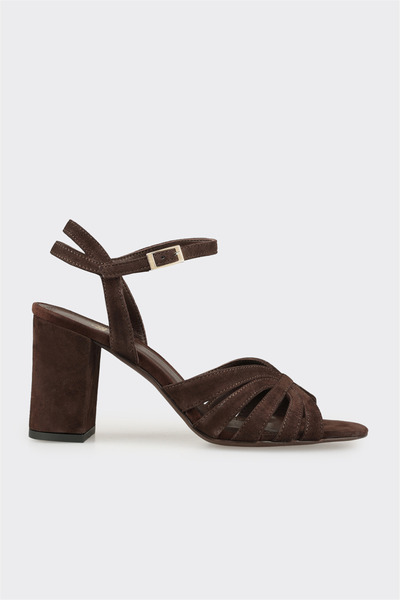 Elle Shoes Kahve Deri Kadın Sandalet