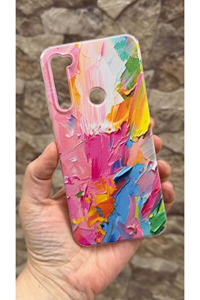 Vip Case Redmi Note 8 Uyumlu Renkli Soyut Desenli Şeffaf Darbe Emici Kamera K...