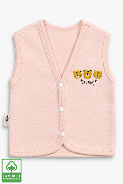 Miniel Baby Boy Tiger Printed Cotton 3-6-9 Months Quilted Baby Vest