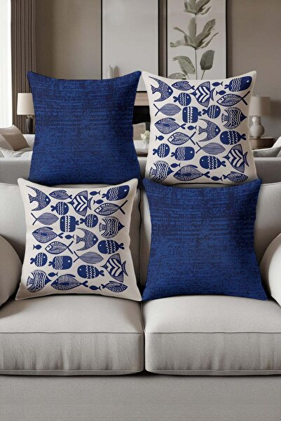 Dolce Mariee Digital Printed Soft Textured 4-Piece Throw Pillow Cover Set Krl...
