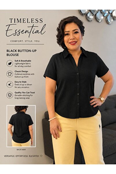 BRESH Linen Cotton Blend Blouse
