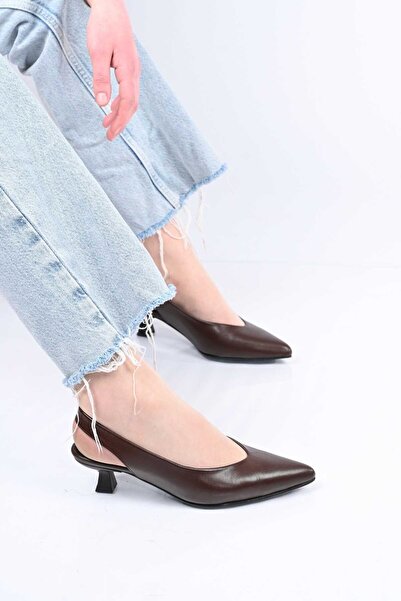 Bestello Laceless Neolite Sole Genuine Leather Open Back Thin Heeled Shoes 34...