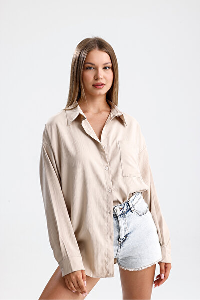 ubmbutik Women's Shirt - Loose Fit - Woven Linen