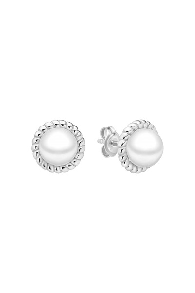 MANAVA Cercei argint stud cu perle naturale - Fiore