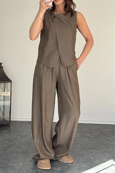 Suziş SET VESTĂ ȘI PANTALONI CU GULER CU NASTURI 0102