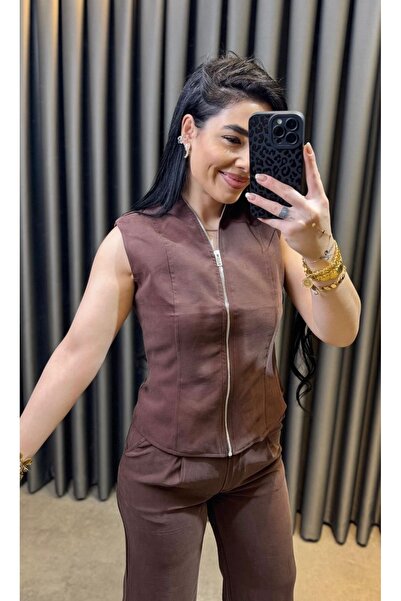 Nisam Zipper Vest Set