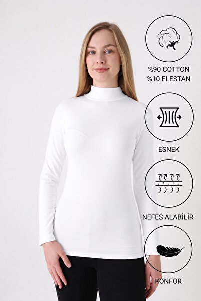 Altınay Women's Long Sleeve Hijab Bodysuit - 90% Cotton