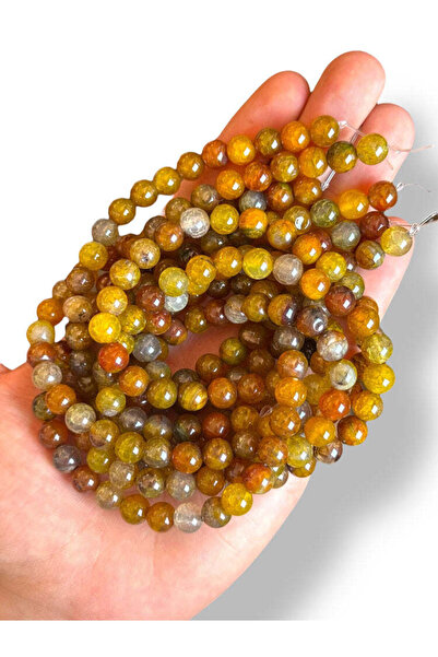 Bozhi Bead Set Agate Natural Stone 8mm - Natural Stone Beads Gray