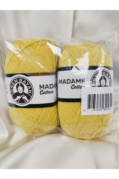 Ören Bayan MADAME COTTON Fir galben pentru tricotat manual (2 bucăți) - (Fir ...