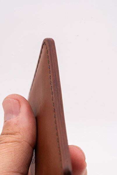 tudorAce Portcard de identitate din piele maro, tăbăcită vegetal, lucrat manual, cu 5 buzunare