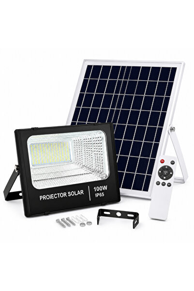 OEM 100W LED Solar Floodlight with Separate Solar Panel, Remote Control, Moti...