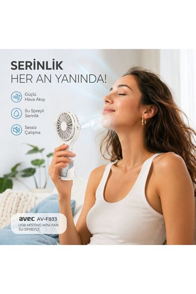 av Şarjlı Mini Taşınabilir El Fanı -NEMLENDİRİCİ - KOKULU SEÇENEĞİYLE Sessiz ...