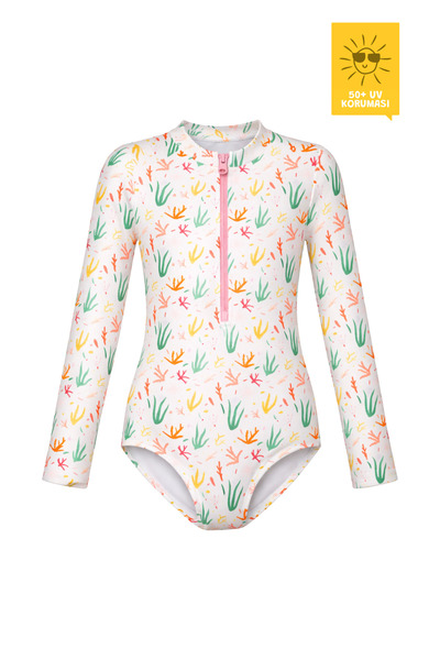DARING LITTLES UV Korumalı UPF 50+ Uzun Kollu Su Altı Desen Mayo - Heart of t...