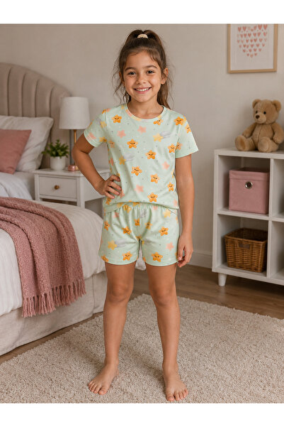 mışıl mışıl kids Set de pijamale de vară din bumbac pentru fete, cu model de ...