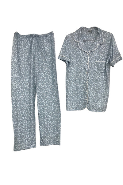 Nena -24848- Front Open Short Sleeve 100% Cotton Pajama Set