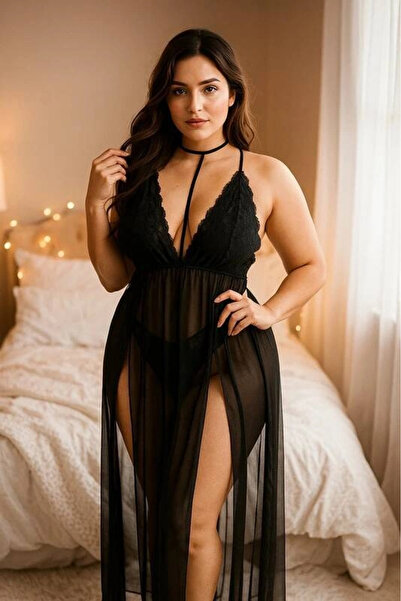Berselya Underwear&Accessories Dantel Detaylı Uzun Gecelik V2500