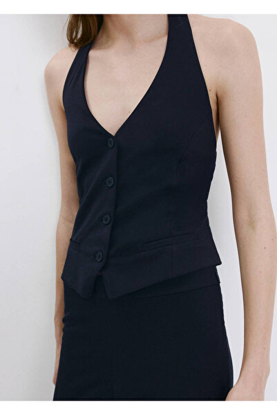 MANGO Woman Halter yaka düğmeli yelek