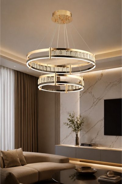 Taşcan Aydınlatma Marbella Sarkıt Led Katlı Avize Modern Luxury Salon Yatak O...