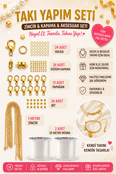 By MO Accessories قطعتان من خيط صيد السمك بطول 25 مترًا، لون ذهبي، مجموعة سلس...