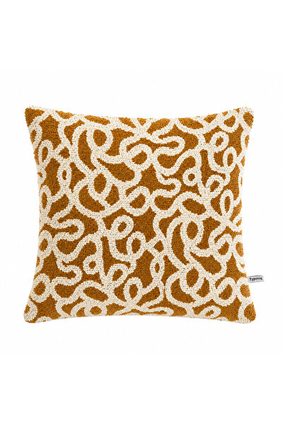 Typoniq Attitude Included Lora Premium Woven Mustard Throw Pillow Cover 43X43