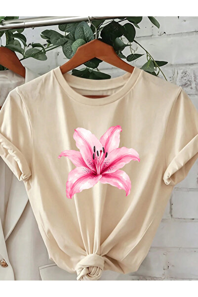 SUNFREE LILY FLOWER Ženska letnja majica kratkih rukava sa printom, oversize,...
