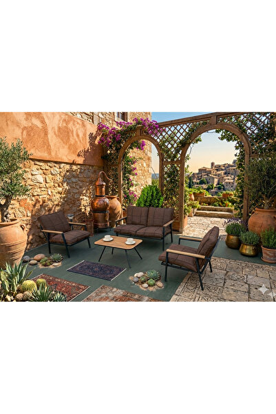 Sahra İNOVASYON Balkon, Bahçe, Cafe, Bahçe Mobilyası, Metal Kanepe Koltuk Tak...