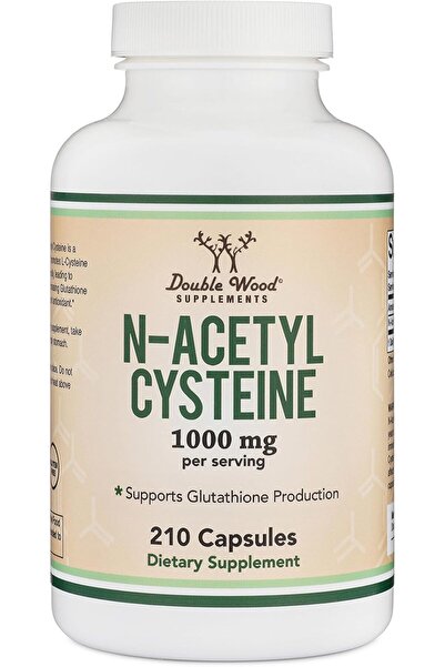 Double Wood Supplements NAC (N-أسيتيل سيستين) 1,000 ملغ لكل حصة، 210 كبسولة