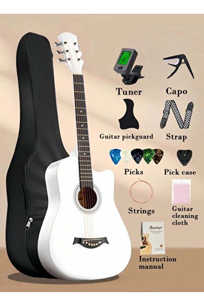 Arabest 38-inch Acoustic Guitar Starter Set,18-Fret,Steel Strings,All-Wood,Ri...