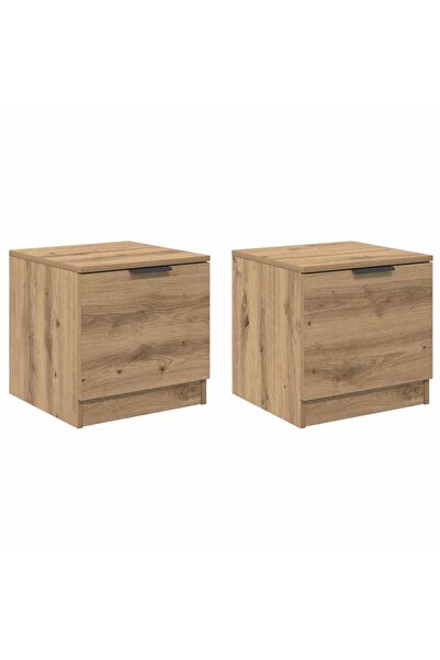 vidaxl Dulap de pat cu sertar 2 pcs Stejar Artizanal 40 x 39 x 40cm