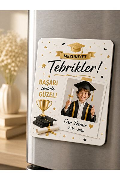 cekud tasarım baskı Kişiye Özel Mezuniyet Magneti 15x20 cm Fotoğraflı Buzdola...
